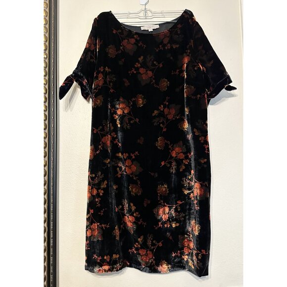 LOFT Dresses & Skirts - NWT Ann Taylor LOFT Women's Velvet Floral Shift Mini Dress Size Medium